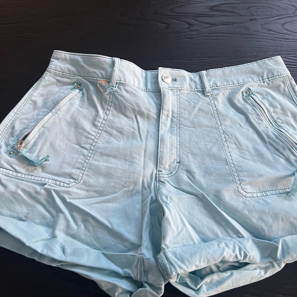 White House Black Market High Waist Light Blue Shorts